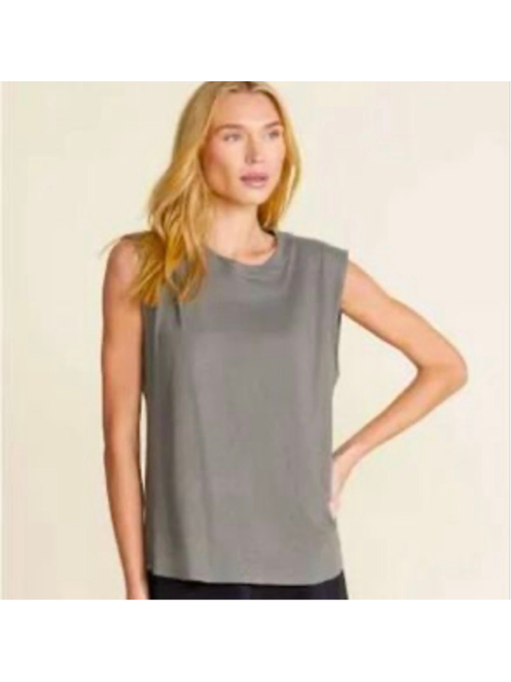 Barefoot Dreams Women’s Sleeveless Slub Tee|Gray|Medium|NWT